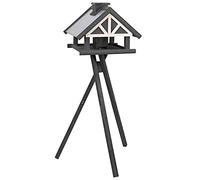 VOSS.garden « Tolga » Maison oiseaux avec silo de nourriture + support maison en bois maison de nourriture pour oiseaux