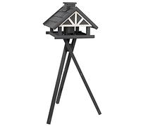 VOSS.garden « Valla » Maison oiseaux avec silo de nourriture + support maison en bois maison de nourriture pour oiseaux