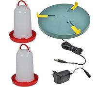 VOSS Plaque chauffante ø 30 cm + Abreuvoirs pour volailles 2x6 L