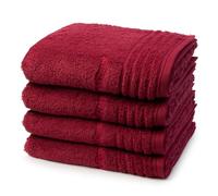 Vossen - Vienna Style Supersoft - Lot de 4 serviettes de toilette - Coton - Extrêmement moelleux (50 x 100 cm rubis)