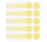 VOSSOT 100 Pièces Fleur de Vie Autocollant 5x5 cm Rond, Stickers Dorés Imperméables Auto-adhésifs, Décoration Spirituelle pour Vitre Téléphone Cahier Cadeau Scrapbooking