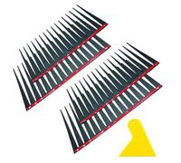 VOSSOT 2 Paires Cils de Voiture Autocollants Noirs, Autocollant Décoratifs pour Voitures, Autocollants 3D pour Cils de Voiture, Décorations Amusantes pour Véhicules, pour Carrosserie, avec Raclette