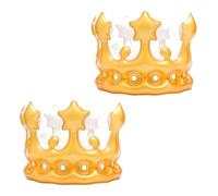 VOSSOT 2 pièces d'anniversaire de la couronne gonflable - Birthday Crown Children & Adults, Farty Crown Girl Boy, Crown Birthday Decoration, Renusable Birthday Crown for Carnival, Birthday Queen