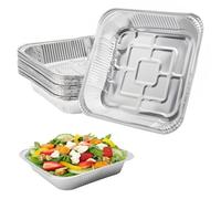 VOSSOT 30 pcs barquette Aluminium Barbecue de 8 Pouces,barquette frite Aluminium allant au Four pour friteuse à air Chaud, barquette Aluminium Barbecue Weber de Gril pour Gril à gaz et Gril