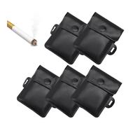 VOSSOT 4PCS Cendriers de Poche Réutilisables Mini Cendrier Portable Compact Anti-Odeur Ignifuge en PVC Avec Fermeture Sac à Cendres Pour Fumeurs Voyage Voiture Camping Extérieur