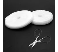 VOSSOT Bande à Coudre 16mm × 5m Blanche, Ruban Couture RéUtilisable pour Tissus et VêTements, Extra Forte et Crochet, Rouleau Scratch Couture Fort pour Travaux Manuels, Bricolage et Accessoires Maison