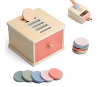 VOSSOT Jeux Montessori 1 an, Coffret Monnaie Montessori et Boîte de Permanence D'objet, Montessori Jouet Enfant 1 an, Montessori Jeux en Bois Jeu de Tri Formes et Couleurs pour Fille Garcon 1 2 3 Ans