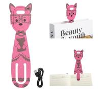 VOSSOT Lampe de Lecture LED avec Pince,5 Niveaux de Luminosité 3 Températures de Couleur Recharge USB-C Veilleuse Portable Rose 360° Cou Flexible Indicateur pour Livre Lit Enfant et Adulte