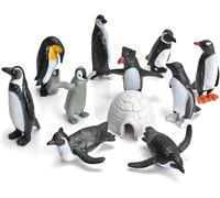 VOSSOT Lot de 11 Figurines de Pingouin Réalistes - Jouets et Décoration de Gâteau - Animaux Antarctiques