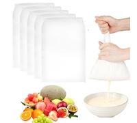 VOSSOT Lot de 15 torchons réutilisables - 20 x 30 cm - Pour lait de noix bio lavable - Avec cordon de serrage - Convient pour le lait de soja cru, les jus de fruits, les jus de légumes, le vin, le