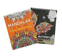 VOSSOT Lot de 2 livres de coloriage pour adultes, motif mandala, unique, pour soulager le stress, mandala, livre de coloriage pour adultes, convient pour l'aquarelle, les marqueurs, les crayons de
