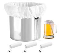 VOSSOT Lot de 3 passoires chiffon- etamine alimentaire, passoire réutilisable - 3 tailles : 40 x 28/46 x 40/66 x 56 cm avec maille fine et cordon de serrage - pour filtre à bière, lait de noix
