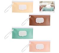 VOSSOT Lot de 4 Boîtes à lingettes pour Bébé, Rechargeables Réutilisables étanches à l'eau et à la Poussière Boite lingette, Boite a lingette Bebe pour les Sorties en Plein air le Camping Randonnée