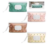 VOSSOT Lot de 4 Boîtes à lingettes pour Bébé, Rechargeables Réutilisables étanches à l'eau et à la Poussière Boite lingette, Boite a lingette Bebe pour les Sorties en Plein air le Camping Randonnée