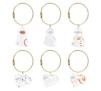 VOSSOT Lot de 6 porte-clés pour poils de chat, en acrylique transparent, pour ranger les cheveux, pour ranger des clés, pour garder les poils de chat