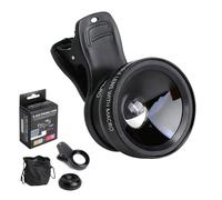 VOSSOT Objectif Téléphone 0.45X Grand Angle & 12.5X Macro, Lentille Smartphone avec Clip Anti-Rayures, Objectif Photo Universel pour iPhone et Android, Idéal Voyage, Portrait & Contenu Créatif