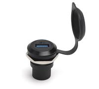 VOSSOT Prise USB encastrable Panneau - Connecteur USB 3.0 Type A Rond avec Capuchon Anti-poussière - Raccord Femelle-Femelle à vis pour Transfert de données Voiture, Industrie, scène