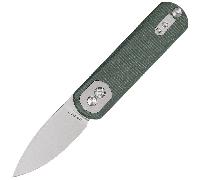Vosteed Corgi Pup 14C28N Stonewash Vert Micarta A0720
