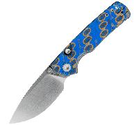 Vosteed Porcupine(Thumb Stud) 14C28N Satin Blue Ocean Micarta A2614