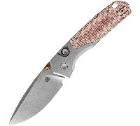 Vosteed Psyop 299 S35VN Stonewash, Rouge Norplex UltreX™ Micarta & Renfort en Titane