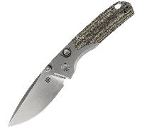 Vosteed Psyop 300 S35VN Satiné, Vert Norplex UltreX™ Micarta & Renfort en Titane A