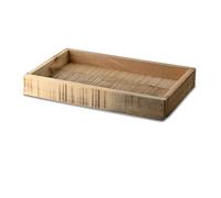 VOSTEEN 3X Plateau en Bois 33x21x4,5 cm Marron - Table rectangulaire Polyvalent et de Haute qualité - Tablette en Bois