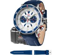 Vostok Europe 6S21-620A630-BLEU Montre homme chronographe Lunokhod 2 avec bracelet bleu