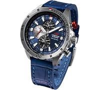 Vostok Europe Almaz Space Station Montre Multifonction pour Homme avec Bracelet en Cuir, Bleu, Bracelet