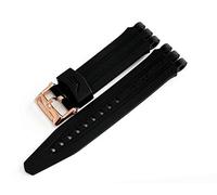 Vostok Europe Energia Rocket Bracelet de rechange en silicone 26 mm pour montres Energia 2, Noir/rose, lanière