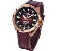 Vostok Europe Montre analogique Automatique pour Homme avec Bracelet en Cuir 320B679, Rouge, Lanières