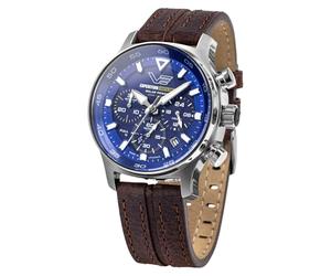 Vostok Europe Montre chronographe Solar Expedition South Pole VR42-592A762 pour Homme Marron/Bleu, lanière