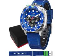 Vostok Europe Montre à quartz pour homme Systema Periodicum Chronographe 20ATM K1 Verre minéral avec bracelet interchangeable, Hydrogène, bracelet