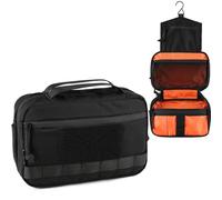 VOTAGOO GEAR Trousse de toilette tactique, trousse d'hygiène EDC militaire, pochette Molle, petite trousse Dopp, sac de douche de voyage pour homme, noir