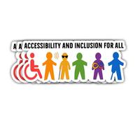 VOTANTA (3 pièces, 7,6 cm) - Accessibilité et inclusion pour tous les autocollants, autocollants de sensibilisation aux handicapés, décalcomanies aux droits de l'homme, anti-abléisme, fierté