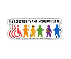 VOTANTA (3 pièces, 7,6 cm) - Accessibilité et inclusion pour tous les autocollants, autocollants de sensibilisation aux handicapés, décalcomanies aux droits de l'homme, anti-abléisme, fierté