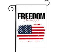 VOTANTA Charlie Kirk Drapeau de jardin de la liberté Justice Charlie Kirk True American Patriot Républicain Politique