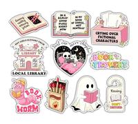 VOTANTA Lot de 10 autocollants de 7,6 cm pour amateurs de livres, Just One More Chapitre, citations sarcastiques de motivation pour amateurs de lecture, rat de bibliothèque, cadeaux de bibliothécaire