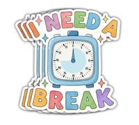 VOTANTA Lot de 3 autocollants amusants « I Need A Break » de 7,6 cm pour enseignant, ABA RBT BCBA, Neurodiversité, autisme, TDAH, cadeaux inclus, décorations pour bouteille d'eau, ordinateur portable