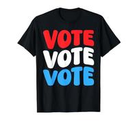 Vote Vote Vote Sensibilisation au Vote Droits de l'électeur Retro Groovy T-Shirt Graphique avec Valeur, Homme, Noir, M