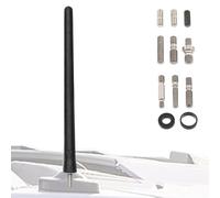 Votex Kit d'antenne universelle courte en caoutchouc noir de 16,5 cm - Résistant au lavage de voiture, installation facile, réception améliorée avec bobine de cuivre, filetage en acier inoxydable