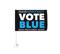 Votez bleu pour sauver la démocratie - Drapeau de voiture pour les élections de mi-mandat de 2022 12x18 Drapeaux de voiture Décoration de fenêtre de voiture, drapeaux de fenêtre de voiture imperméable