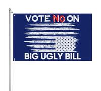 Votez Non au grand projet de loi laid, panneau de drapeau 2x3 double face, bannière de drapeau Stop Big Beautiful Bill, protégez, sauvez les drapeaux Medicaid, tapisserie pour les fêtes de festival, l