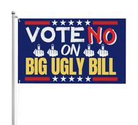 Votez Non au grand projet de loi laid, panneau de drapeau 2x3 double face, bannière de drapeau Stop Big Beautiful Bill, protégez, sauvez les drapeaux Medicaid, tapisserie pour les fêtes de festival, l