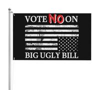 Votez Non au gros projet de loi laid, panneau de drapeau 3x5 double face, bannière de drapeau Stop Big Beautiful Bill, protégez, sauvez les drapeaux Medicaid, tapisserie pour les fêtes de festival, le