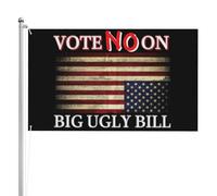 Votez Non au gros projet de loi laid, panneau de drapeau 3x5 double face, bannière de drapeau Stop Big Beautiful Bill, protégez, sauvez les drapeaux Medicaid, tapisserie pour les fêtes de festival, le