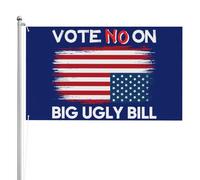 Votez Non au gros projet de loi laid, panneau de drapeau 4x6 double face, bannière de drapeau Stop Big Beautiful Bill, protégez, sauvez les drapeaux Medicaid, tapisserie pour les fêtes de festival, le