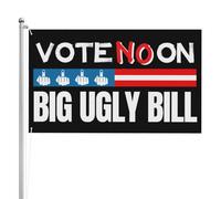 Votez Non au gros projet de loi laid, panneau de drapeau 4x6 double face, bannière de drapeau Stop Big Beautiful Bill, protégez, sauvez les drapeaux Medicaid, tapisserie pour les fêtes de festival, le