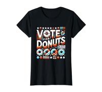 Votez pour Donuts Un Beignet Politique Amusant pour Les élections américaines T-Shirt Graphique avec Valeur, Femme, Noir, S