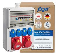 VOTHA® Distributeur mural filaire WÜRZBURG avec interrupteur différentiel prise 230 V~ 4, CEE 16 A, 400 V~ 1, CEE 32 A, 400 V~ 1, LS 16 A, 1 pôle, C 2, LS 16 A, 3 broches, C 1, LS 32 A, 3 broches, C 1