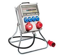 VOTHA® Distributeur sur pied en plastique KÖLN, avec interrupteur FI, entrée CEE 32 A, 400 V, prise 230 V~ 4, CEE 16 A, 400 V~ 1, CEE 32 A, 400 V~ 1, LS 16 A, 1 pôle, C 4, LS 16 A, 3 broches, C 1